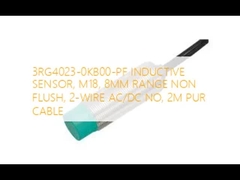 3RG4023-0KB00-PF SENSOR INDUCTIVO, M18, 8MM RANGE NO FLUSH, 2 cables AC/DC NO, 2M CABLE PUR